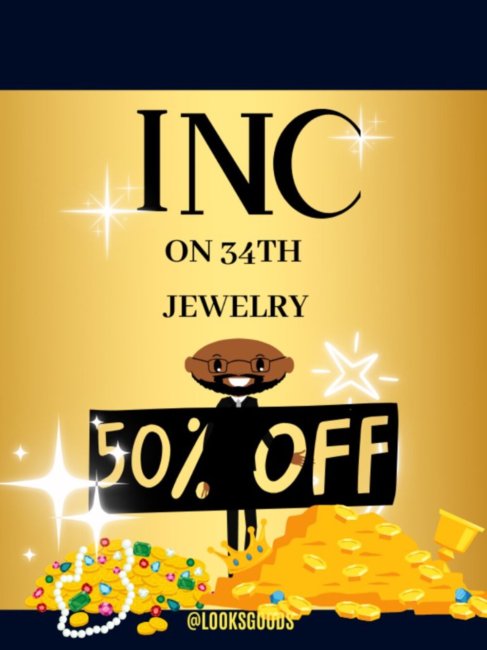 INC 0N 34TH JEWELRY 50% OFF GOLD-PLATED SILVER PLATED